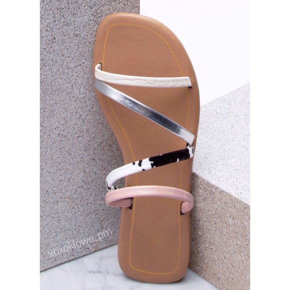 Multi Color Strappy Sandal Slides - Picture 6 of 6